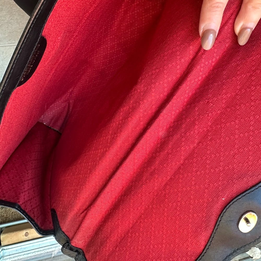 Vintage Gucci Sherry Line black red  GG Canvas Clutch - Picture 12 of 13